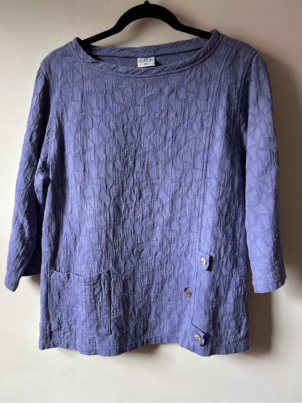 CMC Lagenlook Cotton Blend Purple Tunic